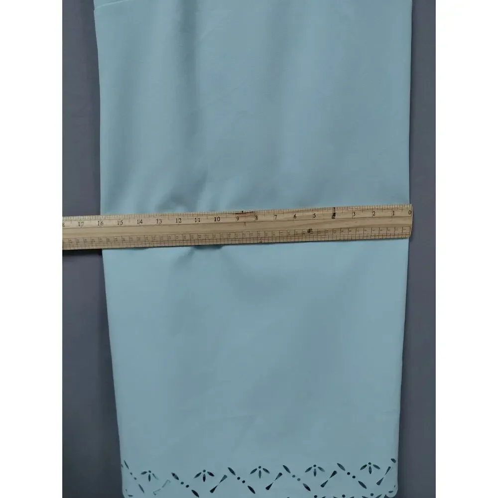 J.Crew Light Blue Laser Cut Scalloped Sleeveless Sheath Dress Women Size 00
